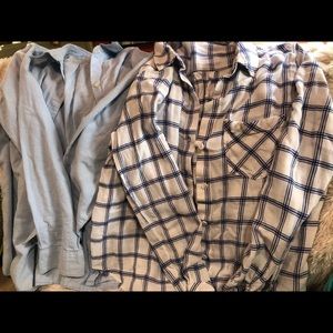 2 for 1 button down blue flannel bundle